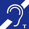Icoon hoorondersteuning via ringleiding (T-stand)