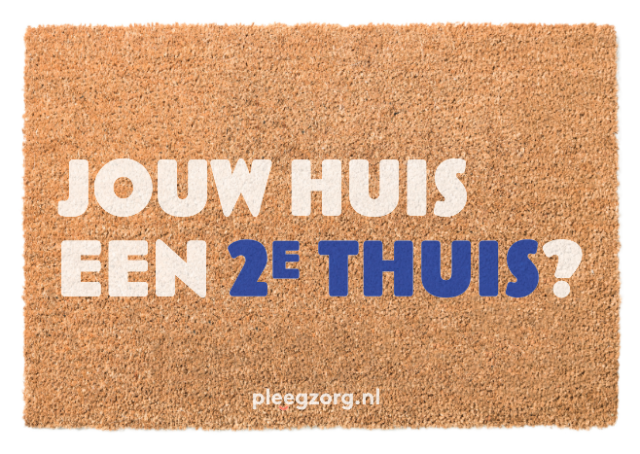 deurmat met tekst: jouw huis een 2e thuis? pleegzorg.nl