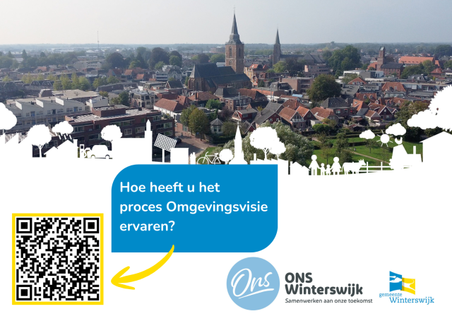 luchtfoto winterswijk met de tekst 'Hoe heeft u het proces Omgevingvisie ervaren?'