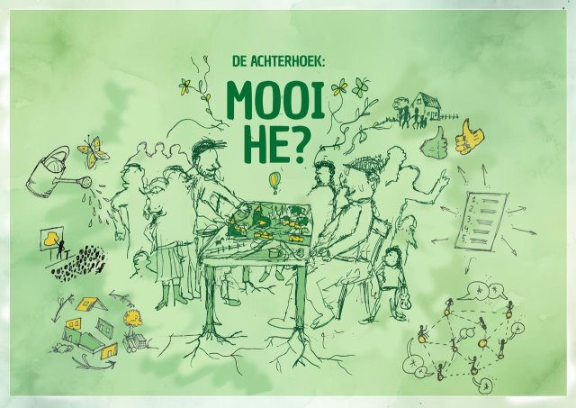 Abstracte illustratie met de tekst: De Achterhoek: Mooi Hè?