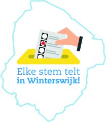 stembiljet wordt in de stembus gedaan met de tekst 'elke stem telt in Winterswijk'.
