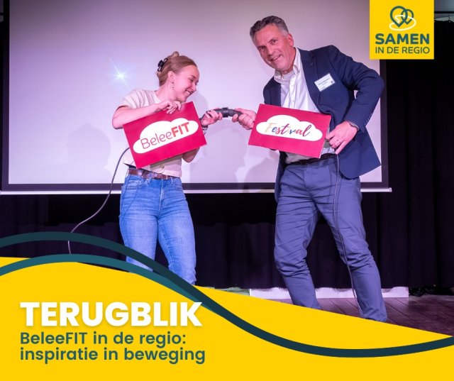 Wethouder Arjan Buijsen en buurtsportcoach Jeske Veluwenkamp lanceren de website