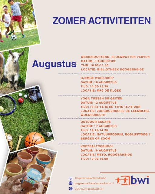 Jongerenactiviteiten augustus