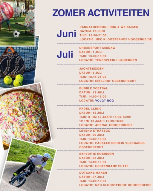 Jongerenactiviteiten juni en juli