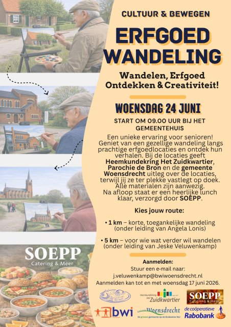 Flyer met uitleg over de erfgoedwandeling