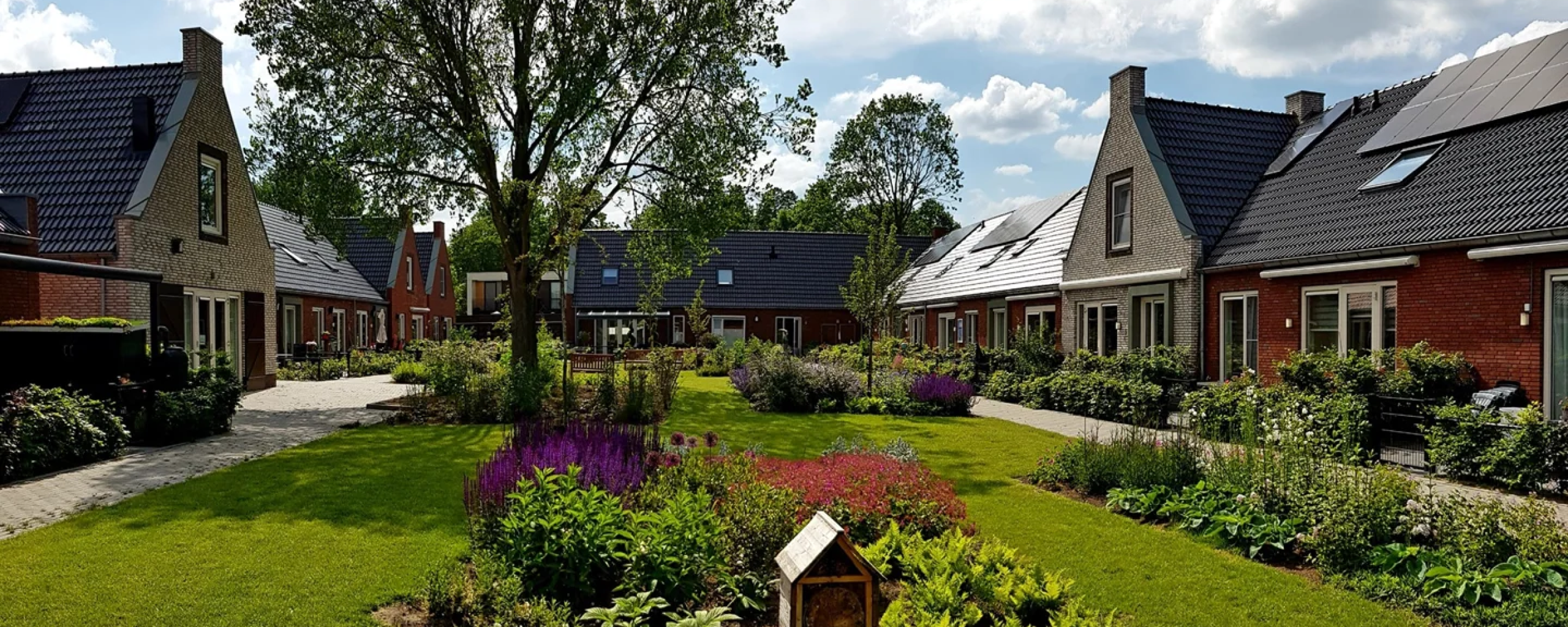 hofje met huizen en tuin