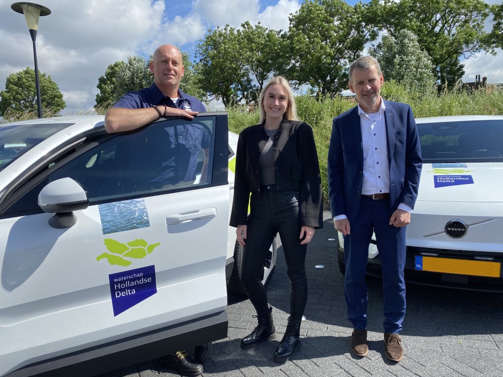 Wouter de Deugd (Hollandse Delta), Daphne van Eijck (MHC mobility) en Jan-Kees van Asperen (Volvo Barendrecht).
