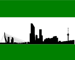 rotterdamse vlag met skyline