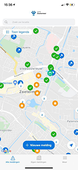 Schermafdruk van de MijnGemeente app