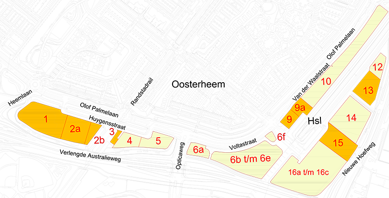 Kavels bedrijventerrein Oosterhage op een kaart