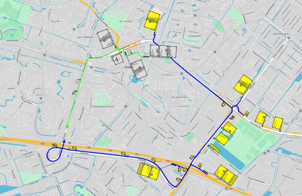 Map showing construction work for the weekend of September 4–6, 2026