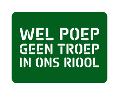 Image with text: Well poop no junk in our sewers