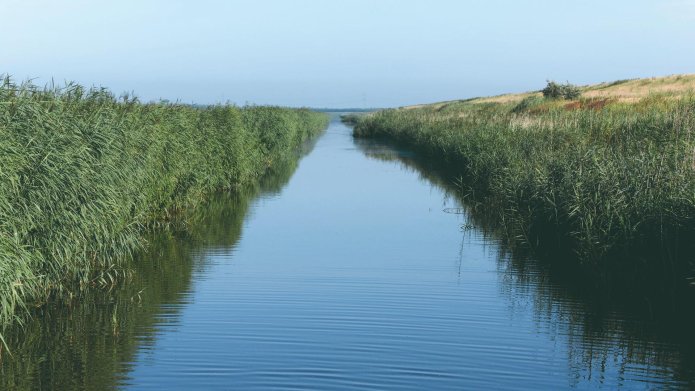Zuiderzee-d-tocht ten zuiden van Emmeloord: natuurlijke omgeving met water