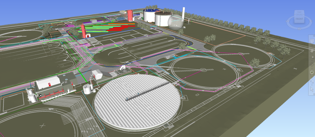 3D tekening toekomstige situatie afvalwaterzuivering Almere