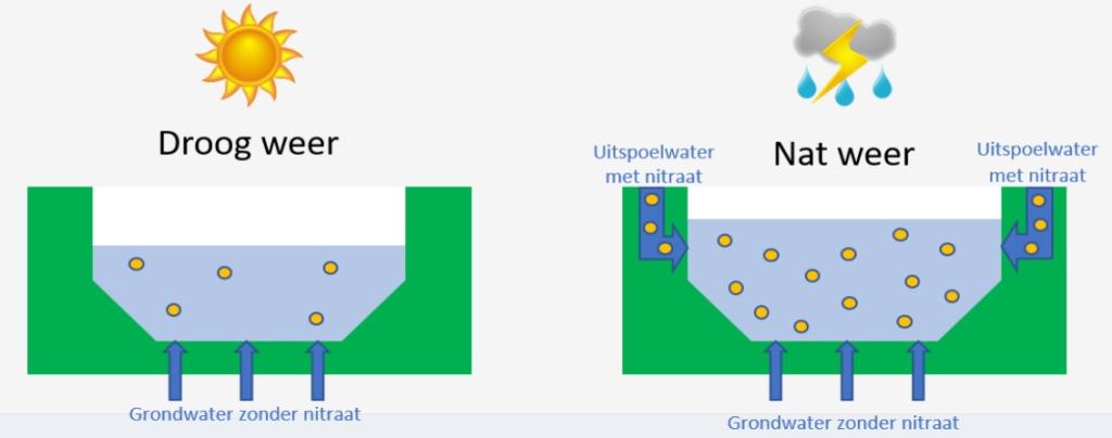 Infographic over uitspoeling nitraat