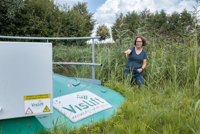 Marianne bij een vislift