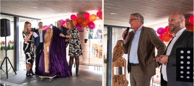 Feestelijke opening door de directeur van WelThuis, Miranda Schouten, de directeur van Fundis Vastgoed, Kees-Jan van Lier, en de wethouders van de gemeente Zuidplas: Jan Willem Schuurman en Daan de Haas