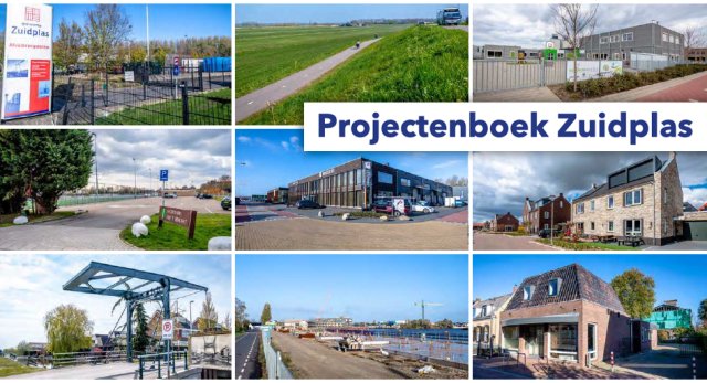 Collage van diverse locaties in de gemeente, van weilanden, bruggen, woningen naar winkelstraten