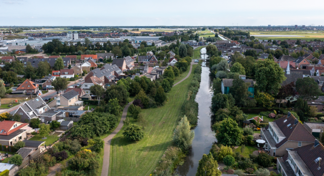 Overzicht van de Ringvaart vanuit de lucht