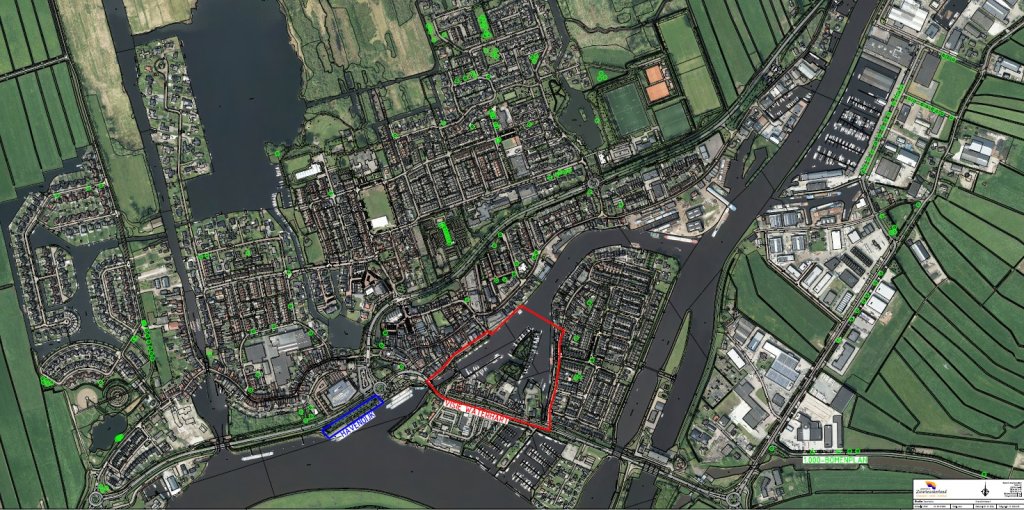 Kaart met locaties voor de plannen