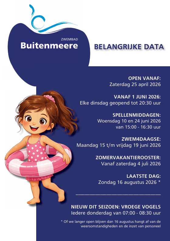 Belangrijke data tijdens seizoen 2026